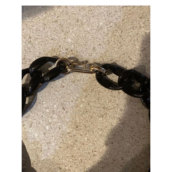 Black acrylic chain necklace chunky acrylic  chain big curb link loop necklace - Picture 4 of 4